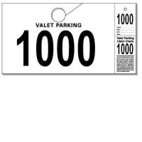 Parking-Valet & Claim Check Tags, White, 9 1/2\