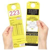 Parking & Claim Check Tags, Yellow, 9 1/2" x 2 3/4"
