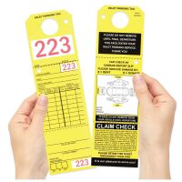 Parking & Claim Check Tags, Yellow, 9 1/2\