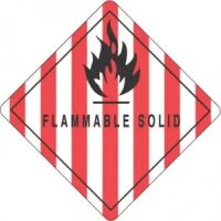 "FLAMMABLE SOLID" - D.O.T. Label 