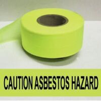 Caution Asbestos Hazard Tape (Fluorescent Lime)  