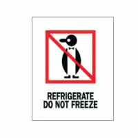 "Refrigerate Do Not Freeze" Label