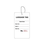 Bag Identification Tags, White Stock, Red Numbers