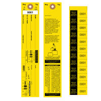 Yellow Bag Identification Tags, Manifold Construction with 12 Labels