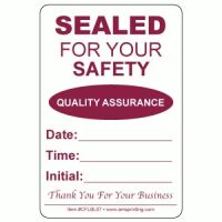 Sealed For Your Safety Contact-Free Delivery Labels
