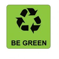 "Be Green with Recycle Logo" Label 