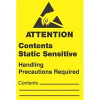 "ATTENTION Contents Static Sensitive" Label 