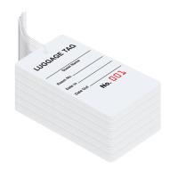 Bag Identification Tags, White Stock, Red Numbers