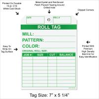 Carpet Roll Tag - Green on 10 pt Tag