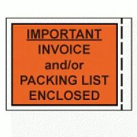 "Clear Invoice/Packing Envp." 4.5" x 5.5" (B/L)