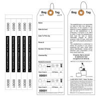 Superior Bag Claim Check Tags with 5 labels, White