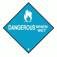 "DANGEROUS WHEN WET 4" - D.O.T. Labels  