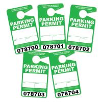 Large Thick Plastic Parking Permits with UV Varnish - Numbered