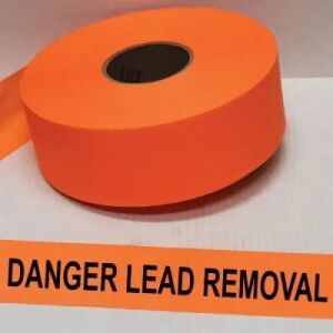 Danger Lead Removal, etc. Tape, Fl. Orange 