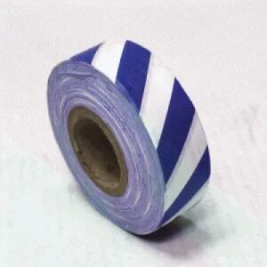 Flagging Tape Blue/White Stripes Color, Vinyl