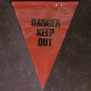 Pennant Lines-Printed: DANGER KEEP OUT on Red