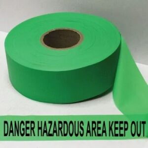 Danger Hazardous Area Keep Out Tape, Fl. Green