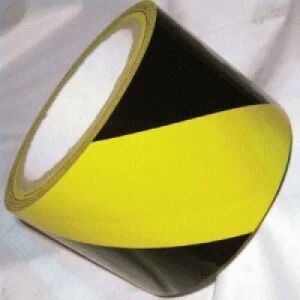 Hazard Warning Tape with Stripes, Black/Yellow  