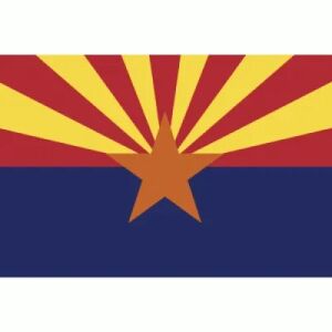 Arizona Flag with Pole Hem & Gold Fringes