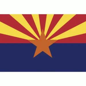 Arizona Flag with Pole Hem & Gold Fringes