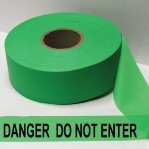 Danger Do Not Enter Tape, Fl. Green