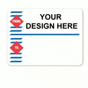 Red & Blue Colored Border Diamond Label (LLML-9)