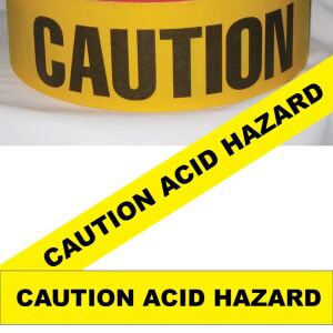 Caution Acid Hazard Tape (Fluorescent Yellow)