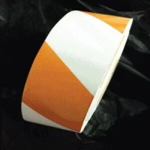 Reflective Tape, Orange & White Stripes, Right 