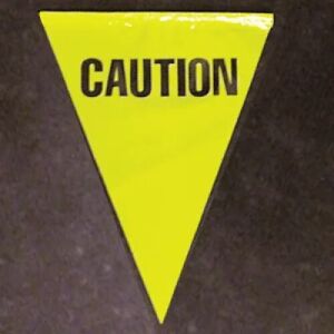 Pennant Lines - Printed: CAUTION on Yellow