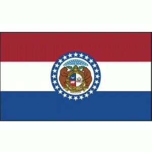 Missouri Flag with Pole Hem