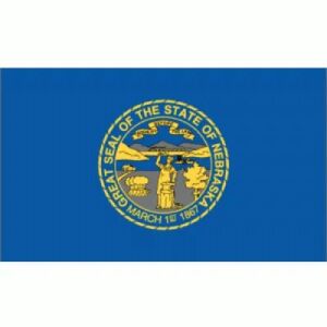 Nebraska Flag with Pole Hem & Gold Fringes