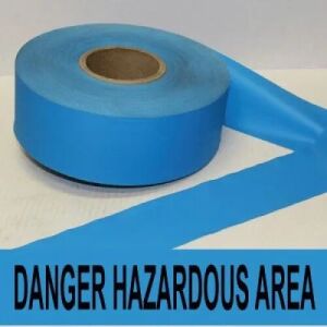 Danger Hazardous Area Tape, Fl. Blue 