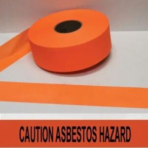 Caution Asbestos Hazard Tape (Fluorescent Orange) 