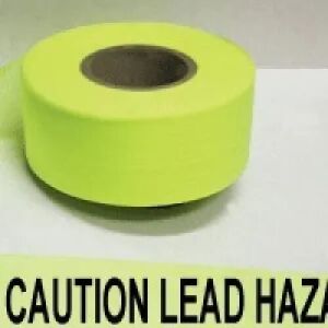 Caution Lead Hazard Tape, Fl. Lime   