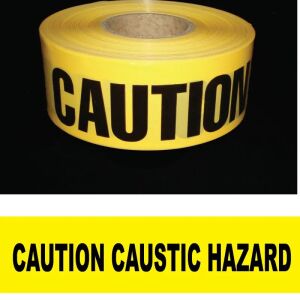 Caution Caustic Hazard Barricade Tape