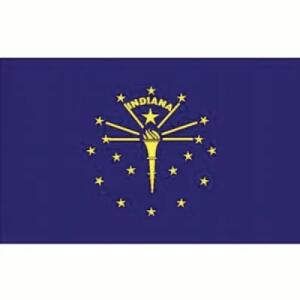 Indiana Flag with Pole Hem & Gold Fringes