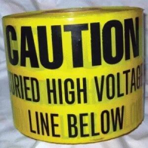 Caution Buried High Voltage Line Below - Yellow  