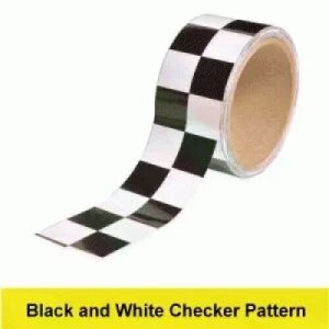 Hazard Warning Tape, Checkerboard, Black/White