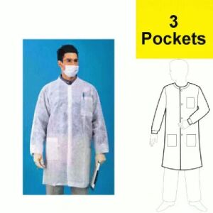 Knit Wrists 3 Pocket Lab Coats