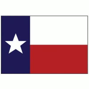 Texas Flag with Pole Hem & Gold Fringes
