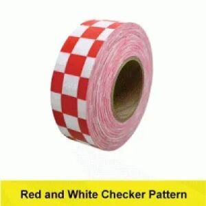 Hazard Warning Tape, Checkerboard, Red/White 