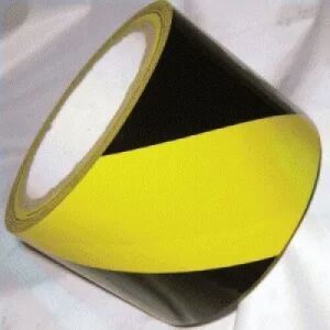 Hazard Warning Tape with Stripes, Black/Yellow 