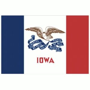 Iowa Flag with Pole Hem & Gold Fringes