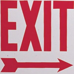 Glow in the Dark, EXIT w/Right Pointing Arrow