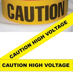 Caution High Voltage Tape, Fl. Yellow