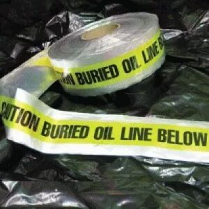 'Caution Buried Oil Line Below' - Black/Yellow  