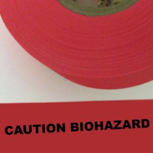 Caution Biohazard Tape, Fl. Red