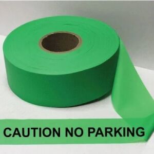 Caution No Parking Tape, Fl. Green