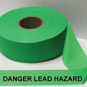 Danger Lead Hazard Tape, Fl. Green 