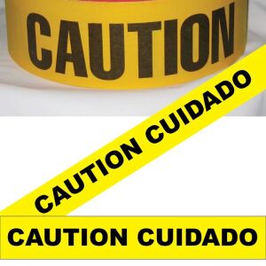 Caution Cuidado Caution Tape, Fl. Yellow